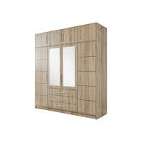 KLEIDERSCHRANK Bali D4 + Schrankaufsatz - Silberfarben/Sonoma Eiche, Holzwerkstoff (196/245/58cm) - MIRJAN24