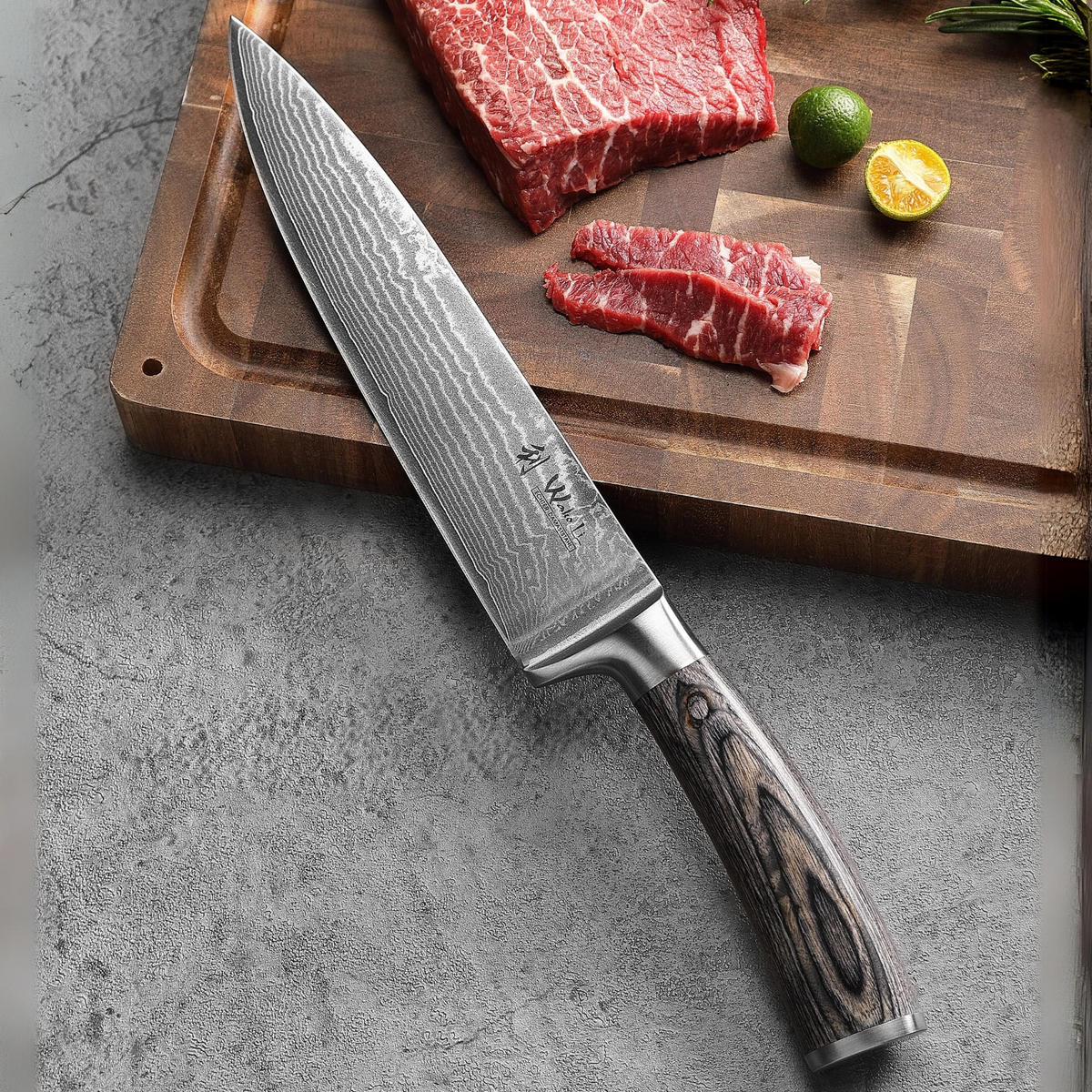 MESSERSET 5-TEILIG 8–20 cm - Grau, Holz/Metall - Wakoli