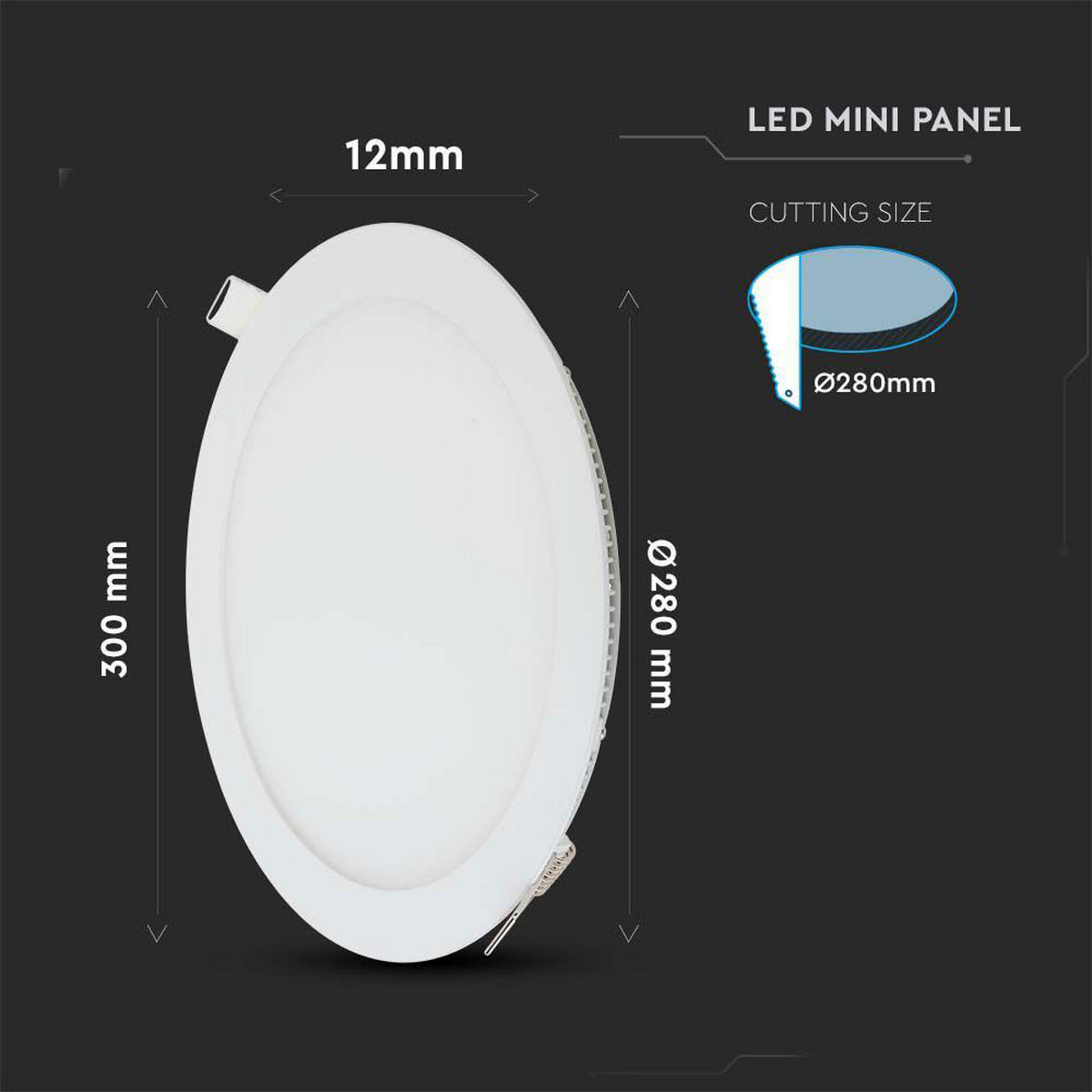 LED EINBAU PANEL Weiß 30 cm - Weiß, Metall (30/30/1.2cm)