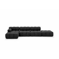 ECKSOFA L-Form XL, Stoff Bouclé Abriamo, Graphit, Links, Selia L XL - Graphitfarben, Holz (380/160cm) - Kaiser Möbel