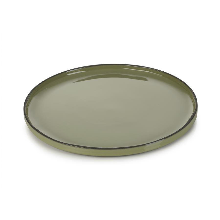 PLATZTELLER CARACTERE 30 cm Kardamom - Dunkelgrün, Keramik (30cm) - Revol Porcelaine France