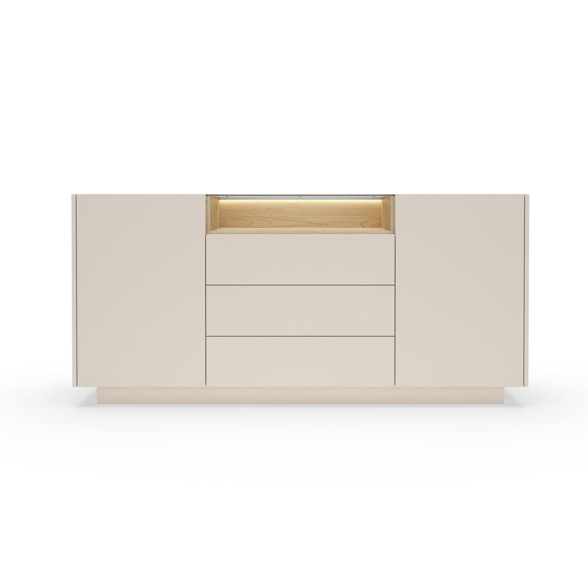 KOMMODE Kiro Beige, mit Schubladen und LED - Beige, Holzwerkstoff (176/83/40cm) - Bettso