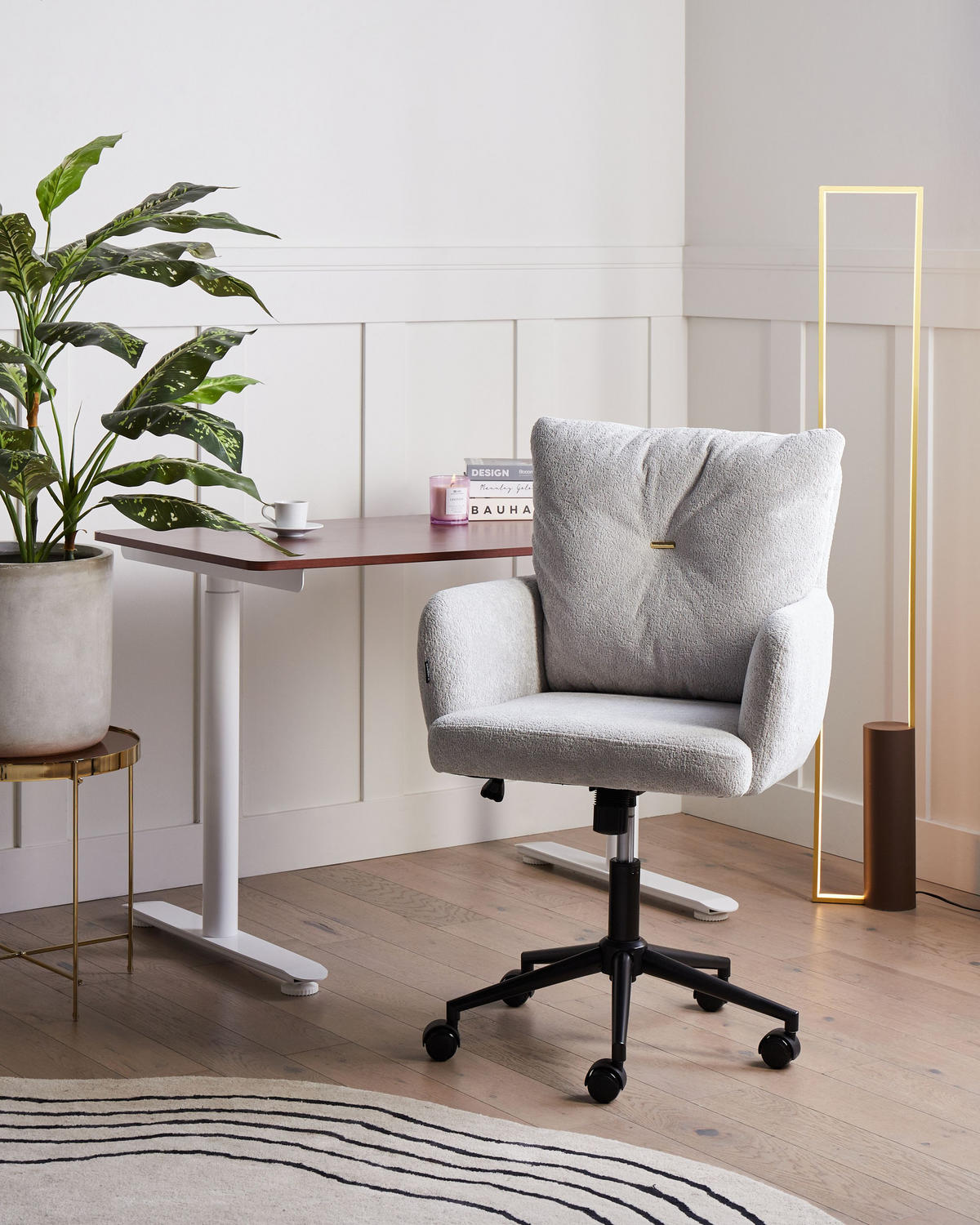 SCHREIBTISCHSTUHL Grau Alpine - Schwarz/Grau, Kunststoff (61/90/71cm) - Beliani