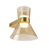 WANDLEUCHTE Antonella, Bernstein und Gold, 21.5cm - Bernsteinfarben, Glas (21.5/21/21.5cm) - KOSILUM