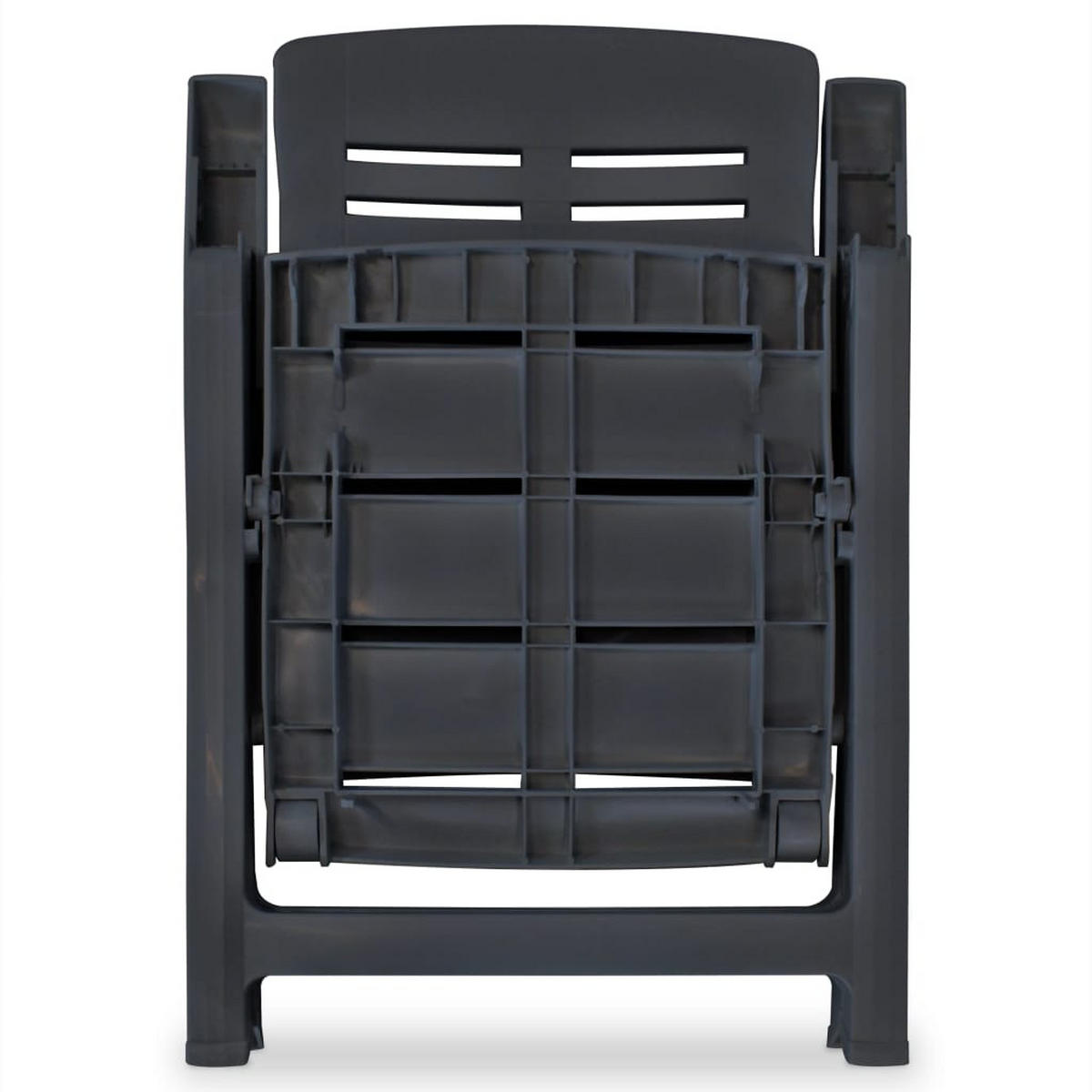 GARTENSTÜHLE Verstellbare 2er Set Kunststoff Anthrazit - Anthrazit, Kunststoff (60/108/61cm) - vidaXL