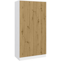 DREHTÜRENSCHRANK Look 90/180/50 cm 2-türig weiß+eiche artisan - Weiß/Eiche Artisan, Holzwerkstoff (90/180/50cm) - Beautysofa