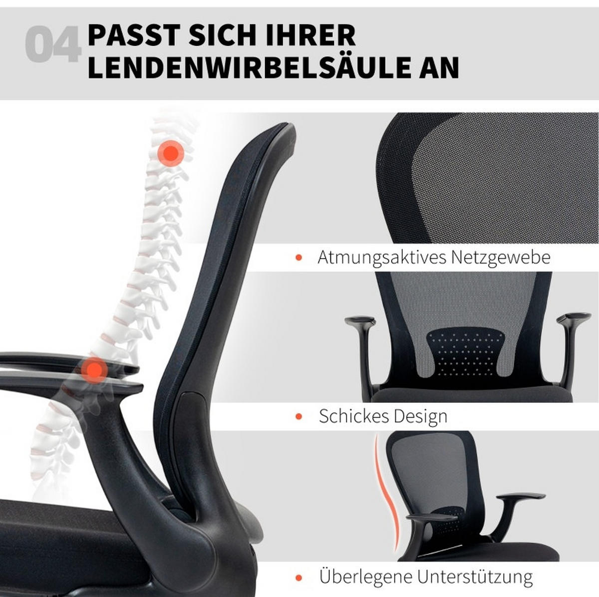DREHSTUHL 59/62/99-119 cm, höhenverstellbar mit Netzrücken, schwarz - Schwarz, Kunststoff (59/119/62cm) - Redom