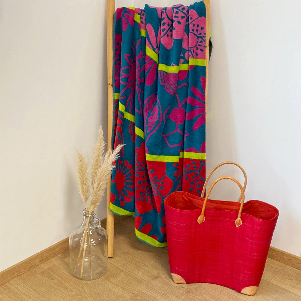 STRANDTUCH Frottee Velours Jacquard Samana 140x180 400g/m² - Orange, Textil (140/180cm) - LE COMPTOIR DE LA PLAGE