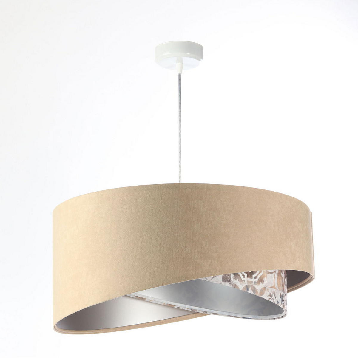 HÄNGELEUCHTE Silber 50/23 cm - Silberfarben, Kunststoff (50/1.3/23cm) - ONZENO
