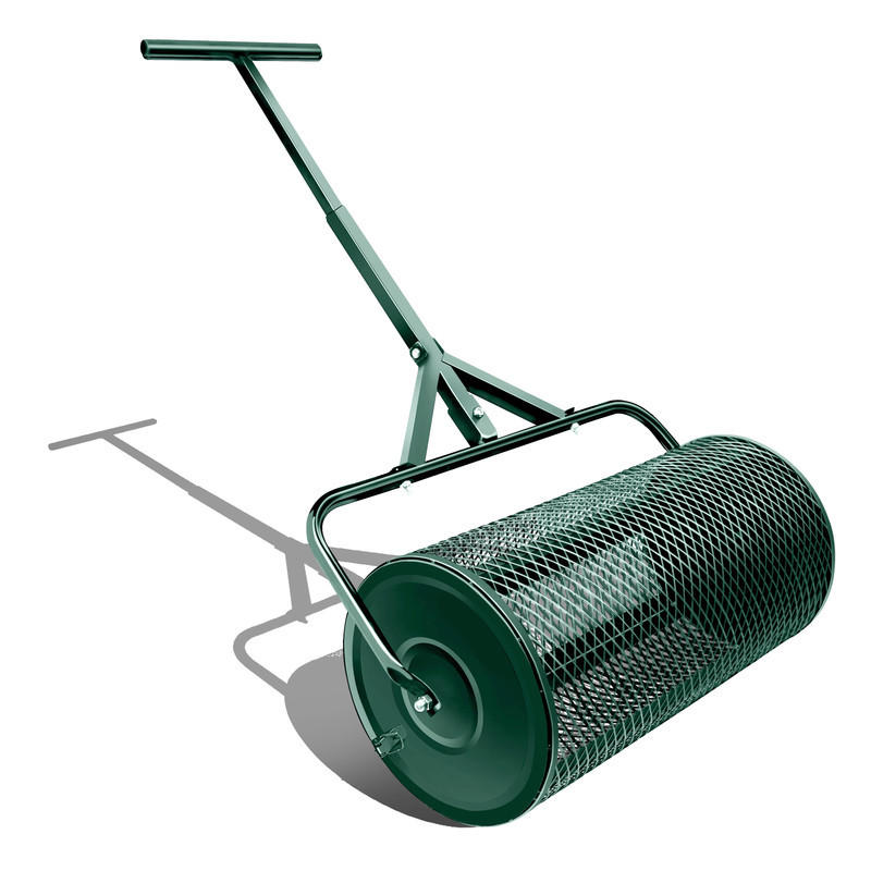 KOMPOSTSTREUER – T-Griff, Metallgeflecht, zum Verteilen von Torf, Mist und Samen im Garten - Grün, Metall (32/116/61cm) - Kaket