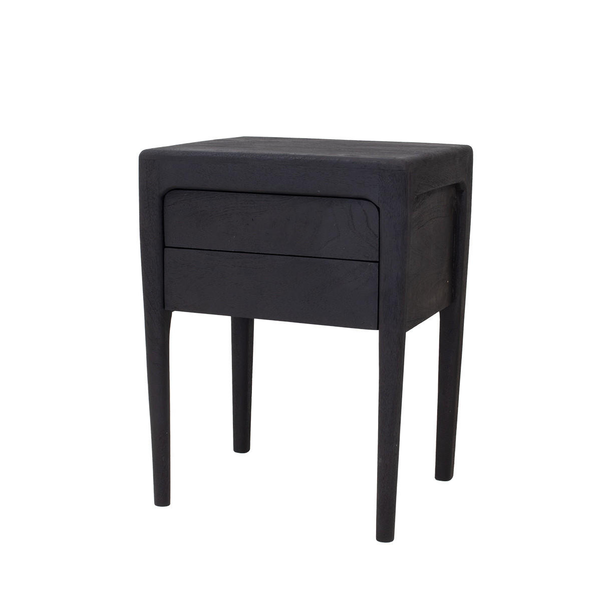 NACHTTISCH aus Mangoholz, Schwarz - Schwarz, Holz (46/60/38cm) - Giga Meubel