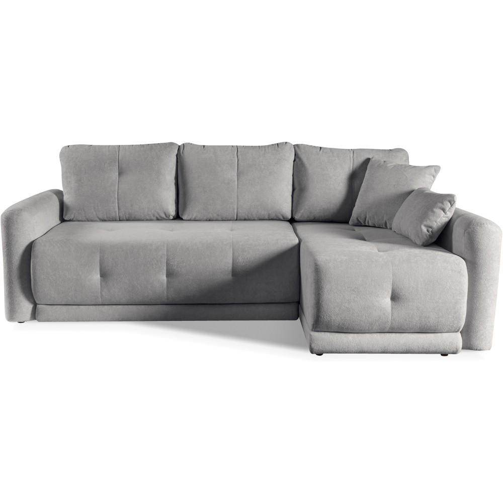 ECKSCHLAFSOFA Vero mit Bettkasten, universelle Ottomane, Grau - Schwarz/Grau, Textil (239/153cm) - Beautysofa