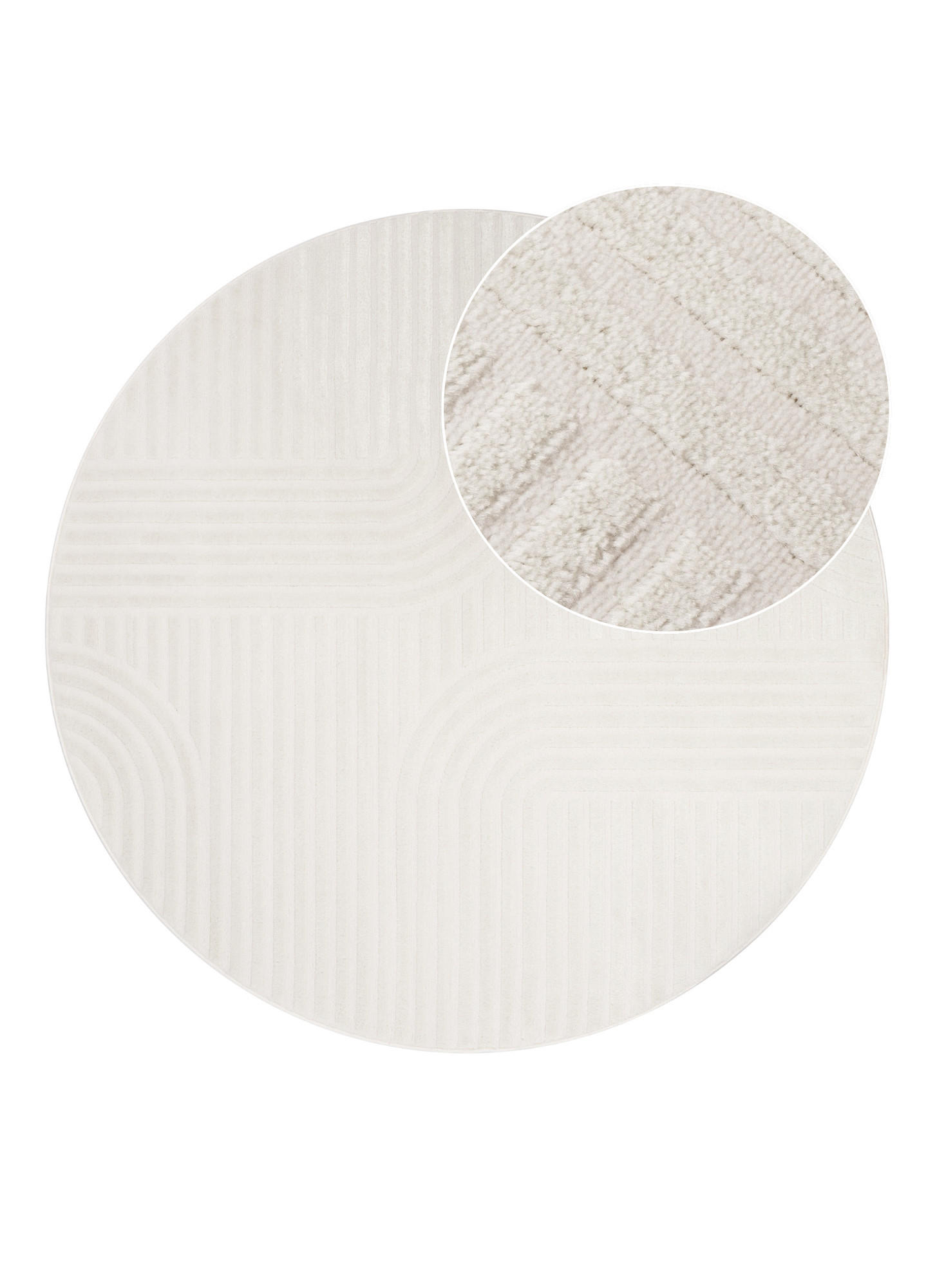 TEPPICH HYGGE Creme, rund 200/200 cm - Creme, Textil (200/200cm) - Tapiso