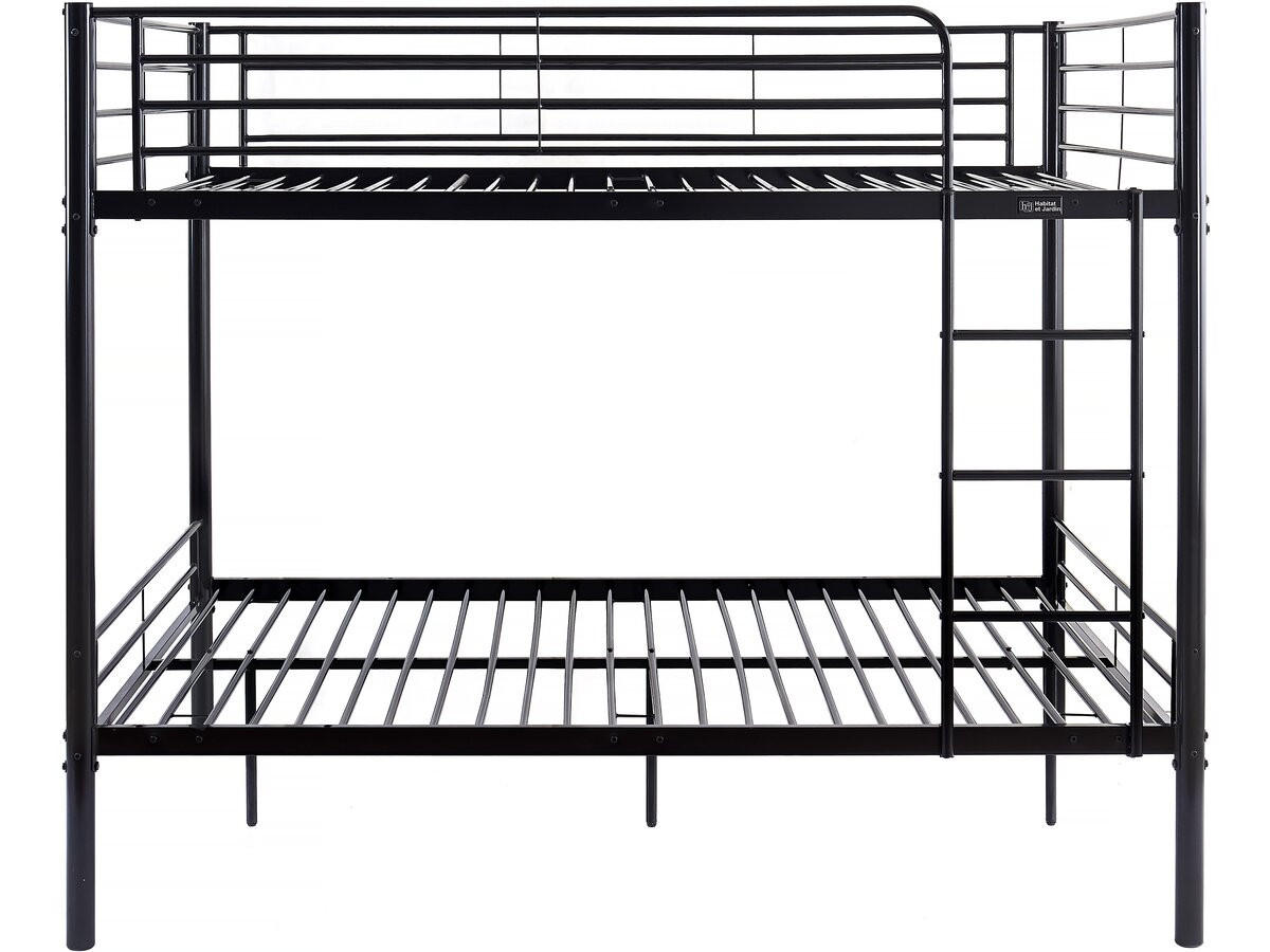ETAGENBETT adam Schwarz - Schwarz, Metall (190/140cm) - Habitat Garten