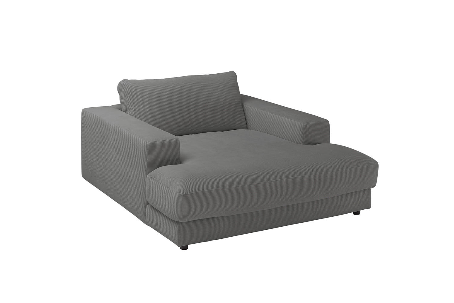LONGSEAT MADELINE Anthrazit Cord - Anthrazit/Schwarz, Kunststoff/Textil (150/86/170cm) - KAWOLA