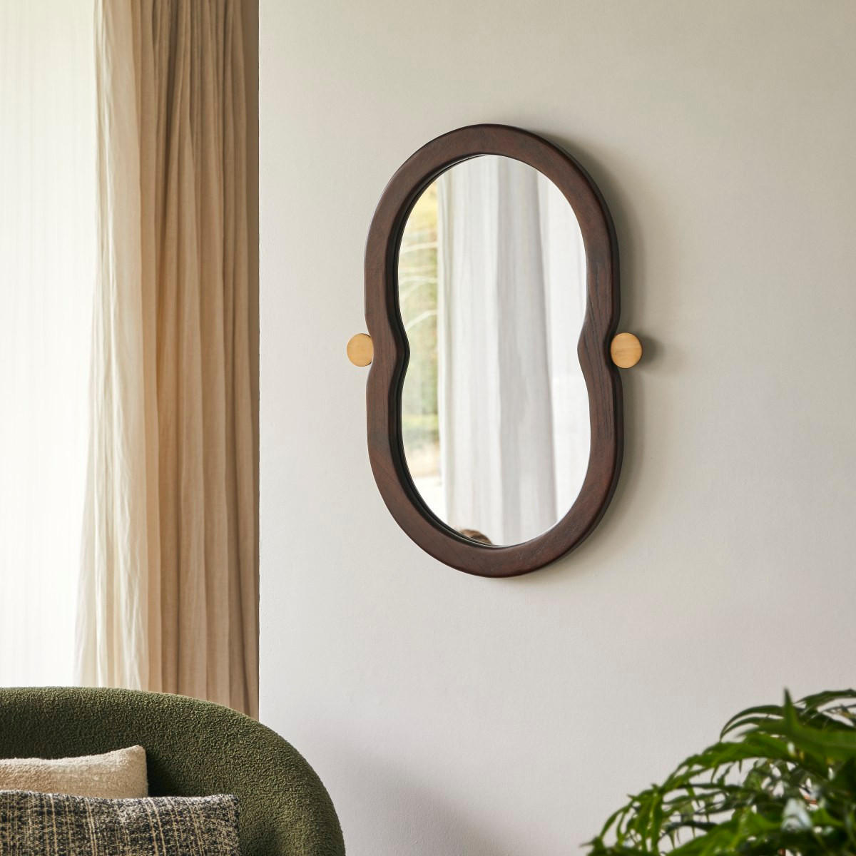 SPIEGEL Agate Braun aus Dunkles Mindiholz - Braun, Holz (50/80/3cm) - Tikamoon