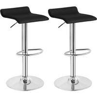 BARHOCKER 2er Set, Höhenverstellbarer, aus Kunstleder Metall - Schwarz, Metall (38.5/84/39.5cm) - Woltu