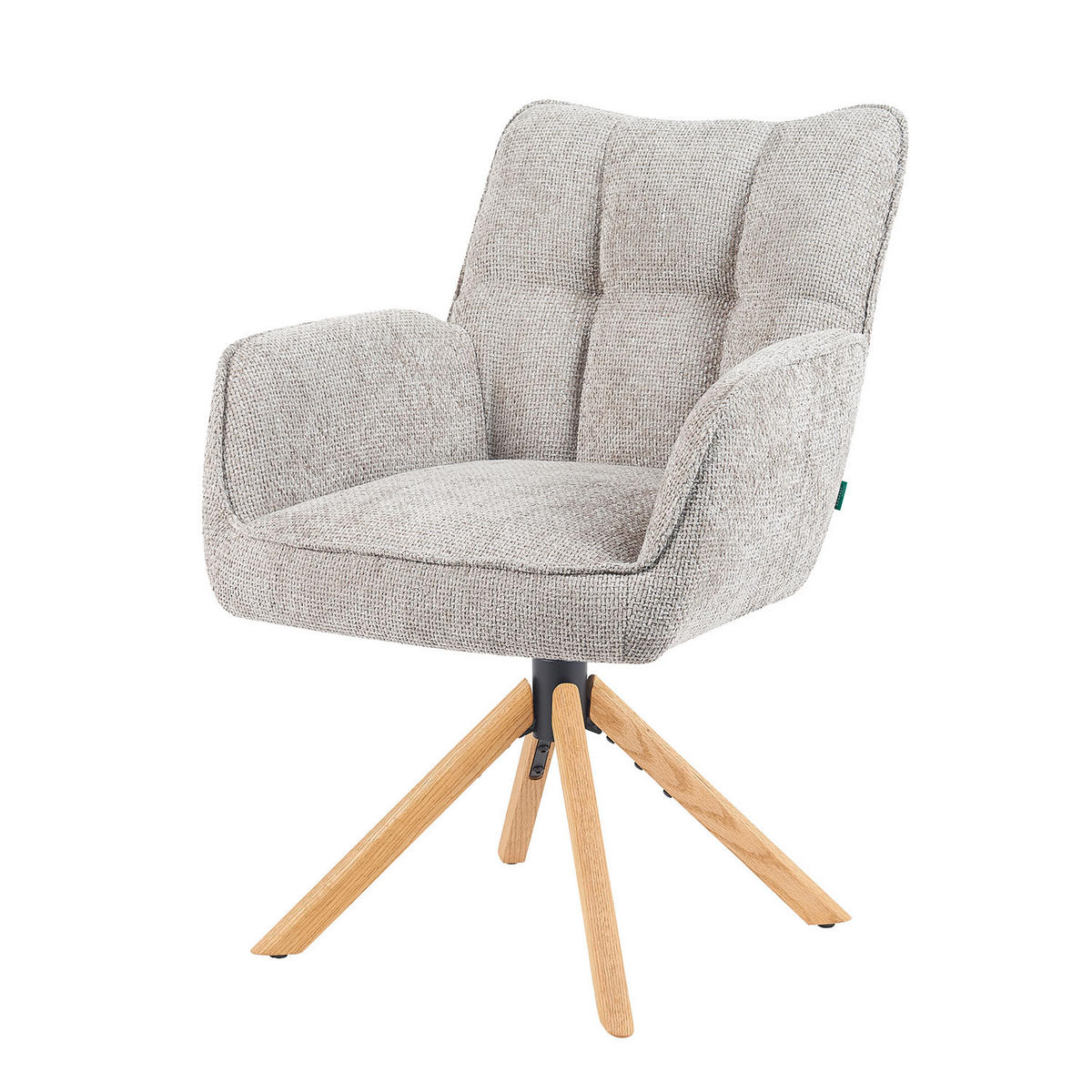 DREHSTUHL Mika-Ida - Honigeiche/Hellgrau, Eichenholz/Holz (59/84/66cm) - DUBI Möbel