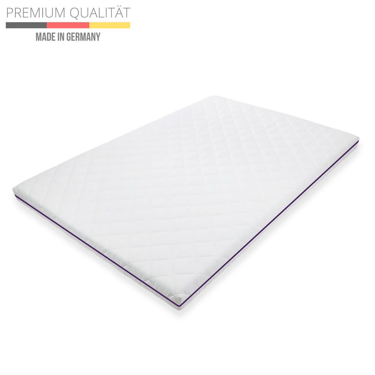 GEL-MATRATZENTOPPER 140x200 für bequemes Liegen auf harten Matratzen, Topper 140x200 - Gelschaum Matratzenauflage - Weiß, Textil (140/200cm) - Sleepneo