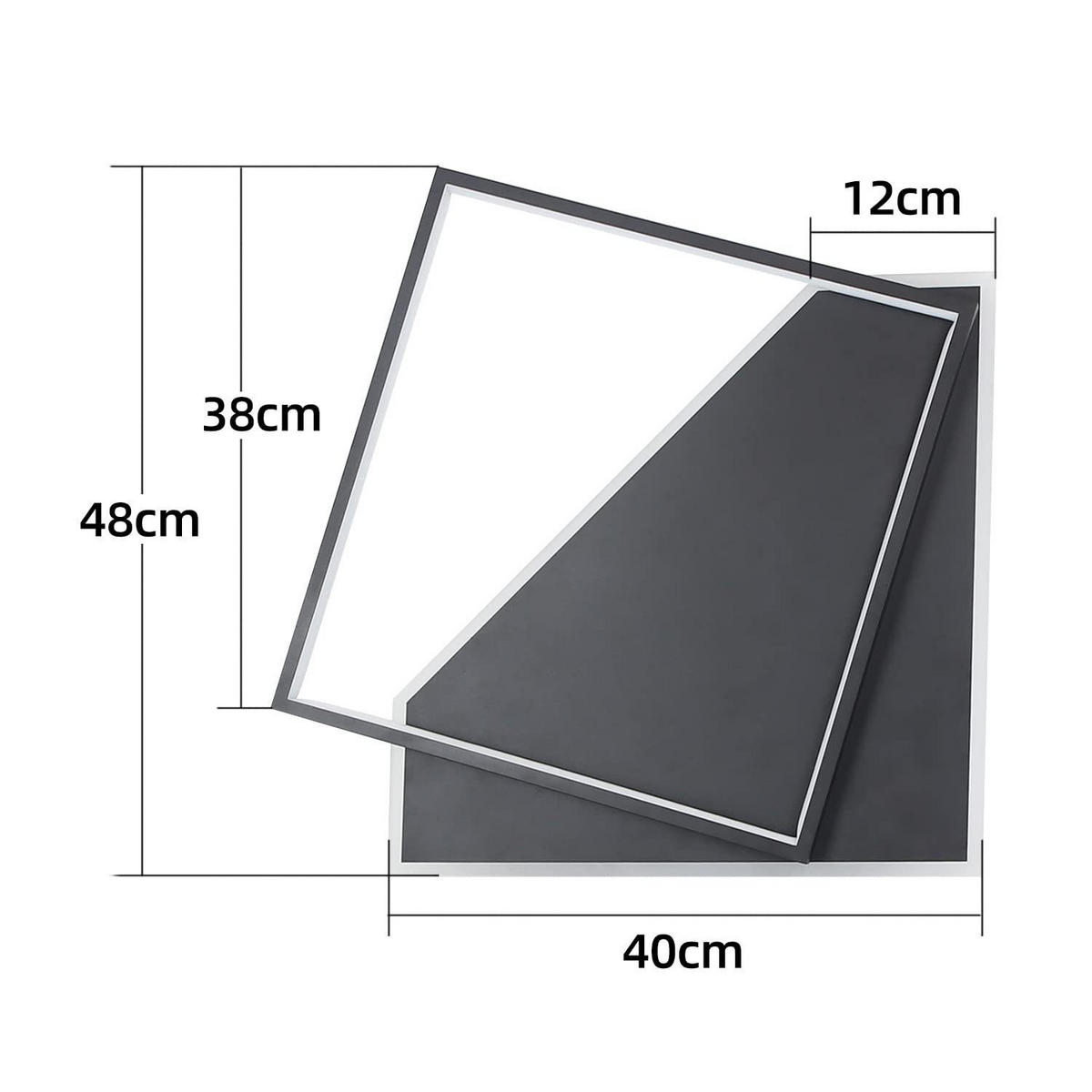 LED-DECKENLEUCHTE Schwarzwall 48.0/5.5/48.0 cm - Schwarz, Metall (48/48/5.5cm) - ZMH