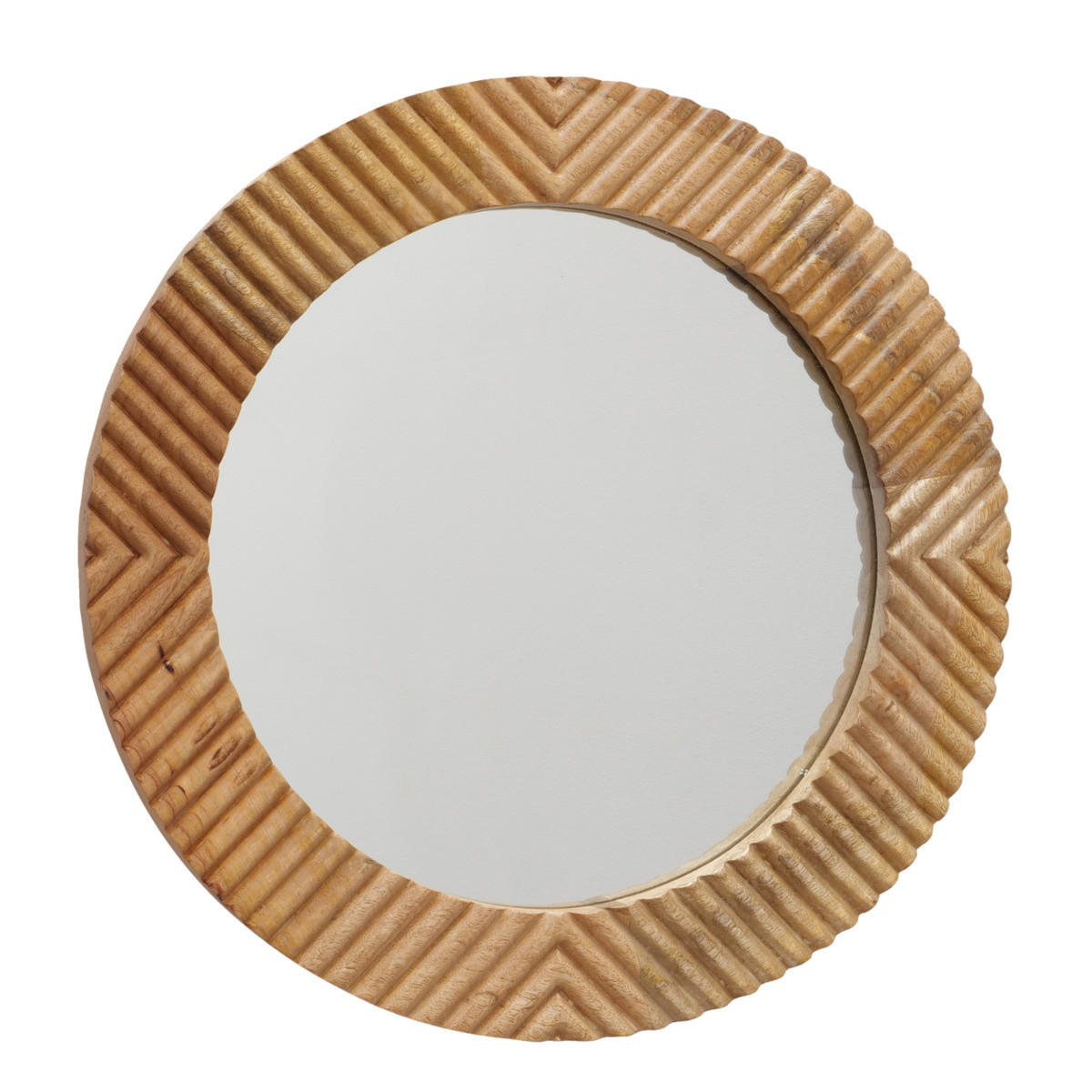SPIEGEL Mangoholz Luke Ø 56 cm - Braun, Holz (56/2.5/56cm) - Boltze Home