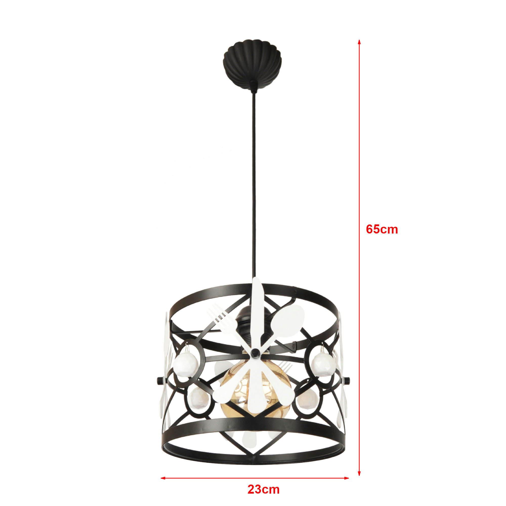 HÄNGELEUCHTE Patchway - Schwarz, Metall (23/23/65cm) - lux.pro