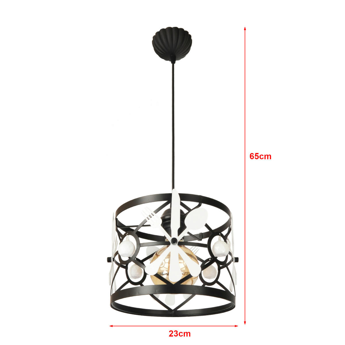 HÄNGELEUCHTE Patchway - Schwarz, Metall (23/23/65cm) - lux.pro