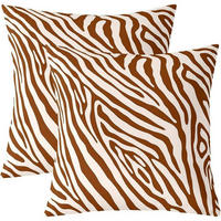 ZIERKISSENBEZUG 2-teiliges Set Zebra-Muster Braun/Weiß 45 x 45 cm - Multicolor, Textil (45/45cm)