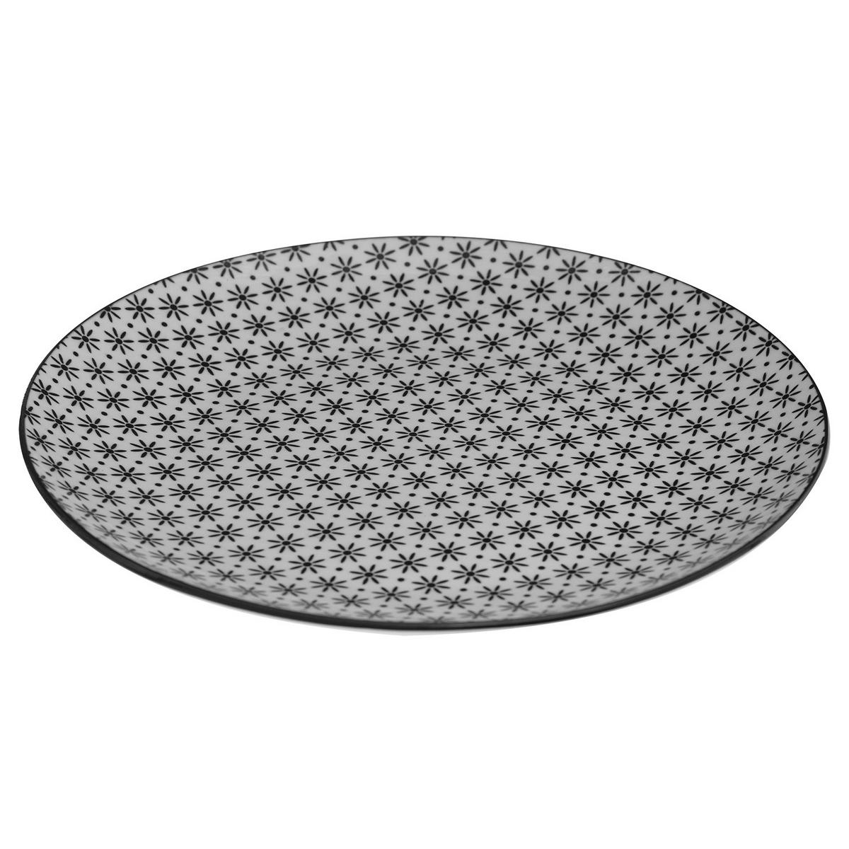 GESCHIRR-SET für 6 Personen Bohemia Muster 2 27/27/2,5 cm - Schwarz, Keramik (27/2.5/27cm) - Secret de Gourmet