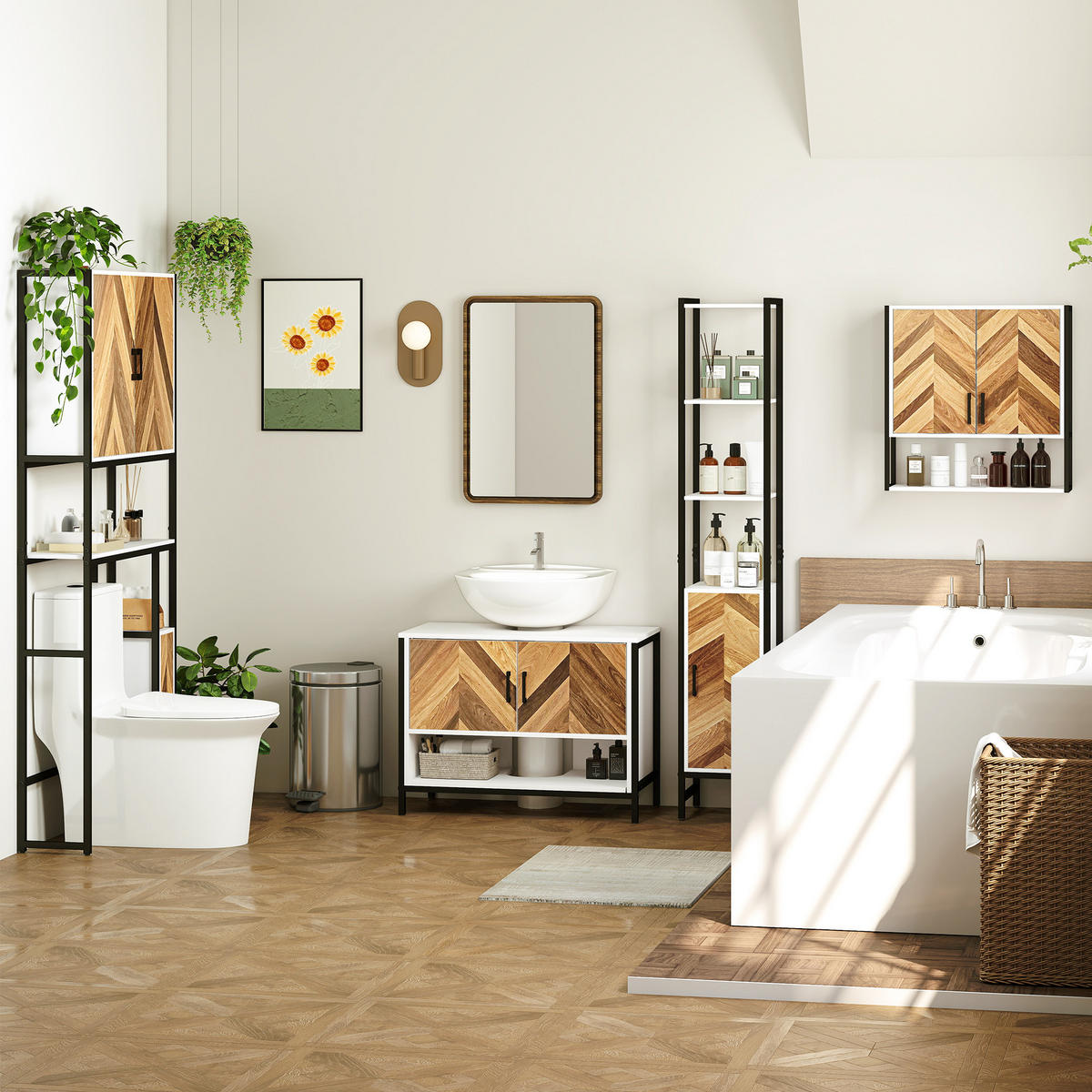 HÄNGESCHRANK Sahne und Walnuss 1 Stück - Beige, Metall (80/60/40cm) - GiPP