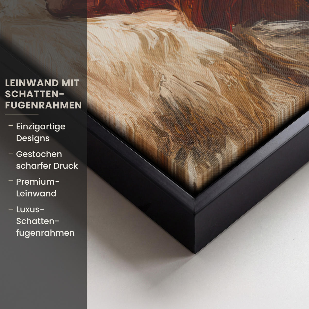 LEINWAND Bilder mit Rahmen - Weihnachtsmann - Rentier - Weihnachten - 60x80 - Rotbraun, Textil (60/80cm) - MuchoWow