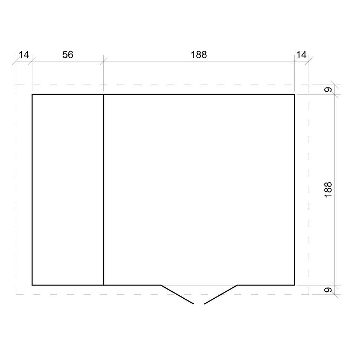 GARTENHAUS HOLZ Mit Brennholzschuppen M386C - B272xL206xH218 cm/ 3,53 + 0,97 m2 - Beige, Holz (272/218/206cm) - Timbela