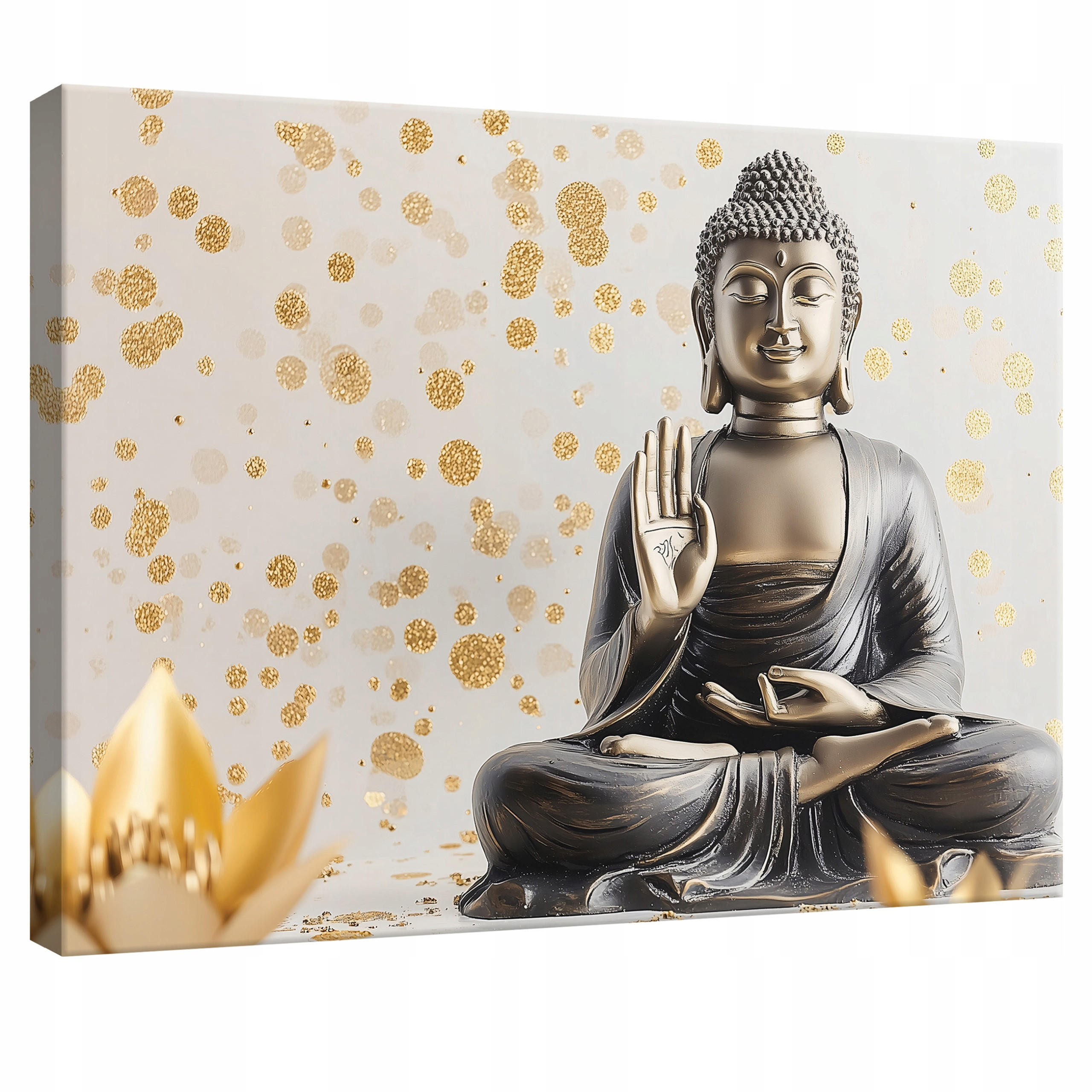 LEINWANDBILD Buddha Abstrakt Modern 100x70 - Multicolor, Holzwerkstoff (100/70cm) - Wallarena