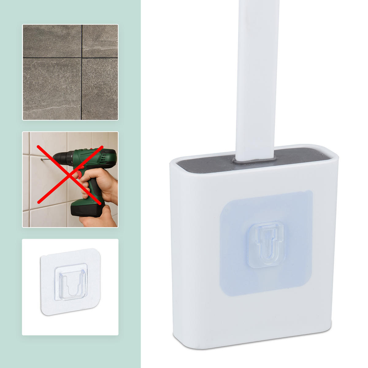 TOILETTENBÜRSTE - Weiß, Kunststoff (9.5/35.5/4cm) - Relaxdays