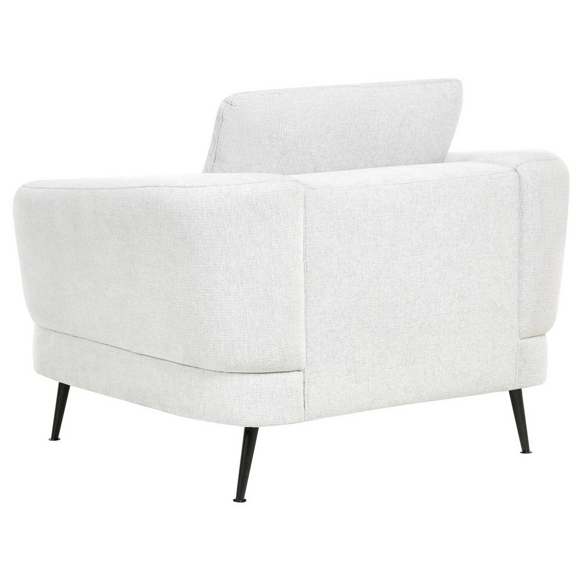 SESSEL Stoff Cremeweiß Kjaer - Creme/Schwarz, Textil (100/100/100cm) - Beliani