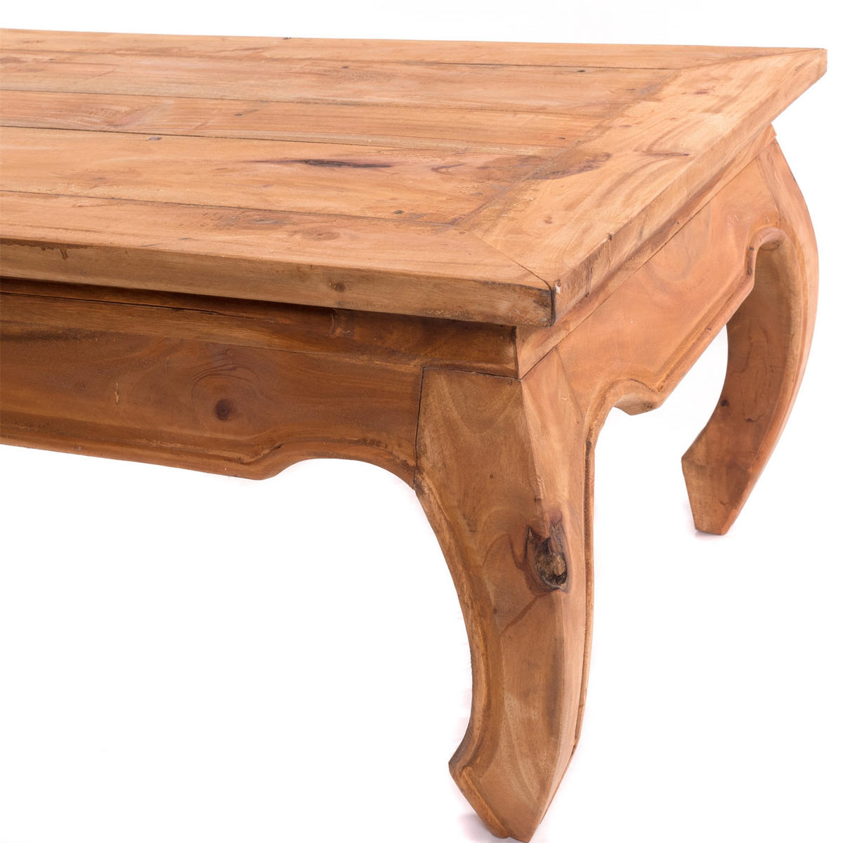 OPIUMTISCH EAST 100 Mahagoni Recyclingholz massiv 08 honigfarben gewachst - Honig, Holz (60/100/41cm) - DESIGN DELIGHTS
