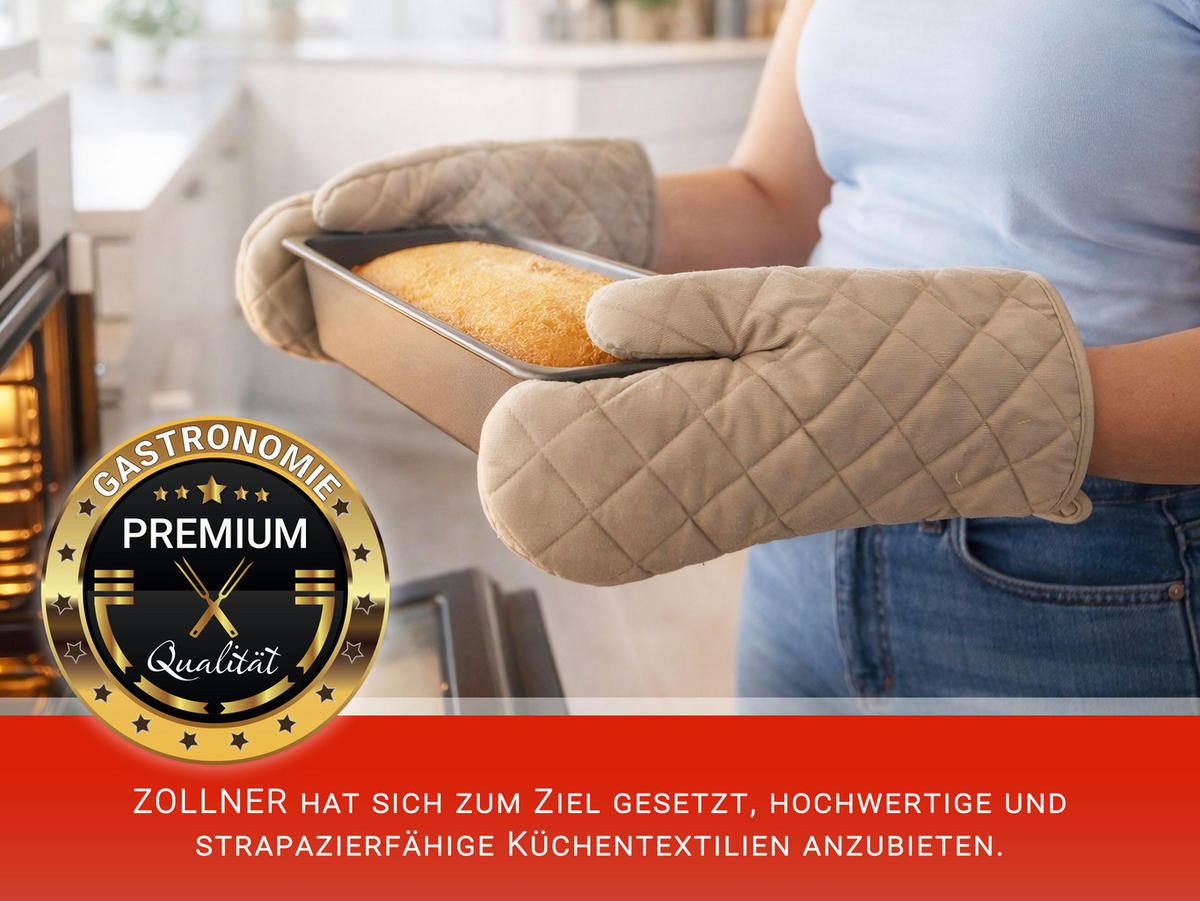 OFENHANDSCHUHE, 2er-Set, 18x28 cm, 100% Baumwolle, Beige - Hellbraun, Textil (18/28cm) - Zollner