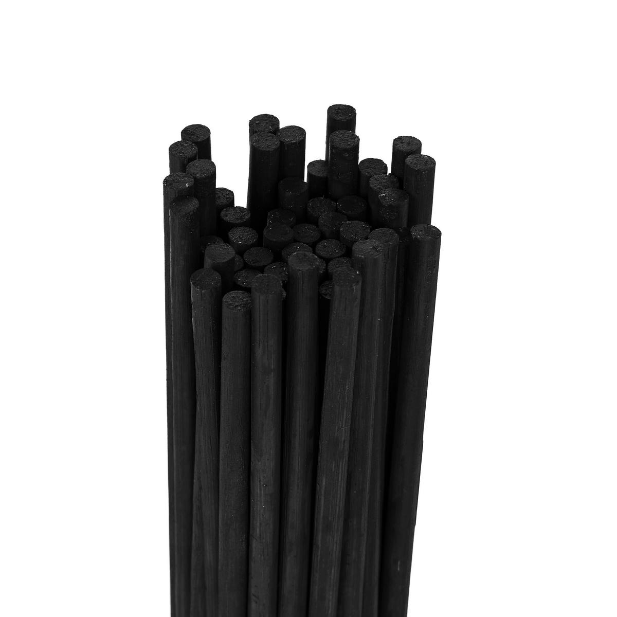 PFLANZSTAB Schwarz 50er-Set Bambus 30 cm - Schwarz, Holz/Metall (0.5cm) - Relaxdays
