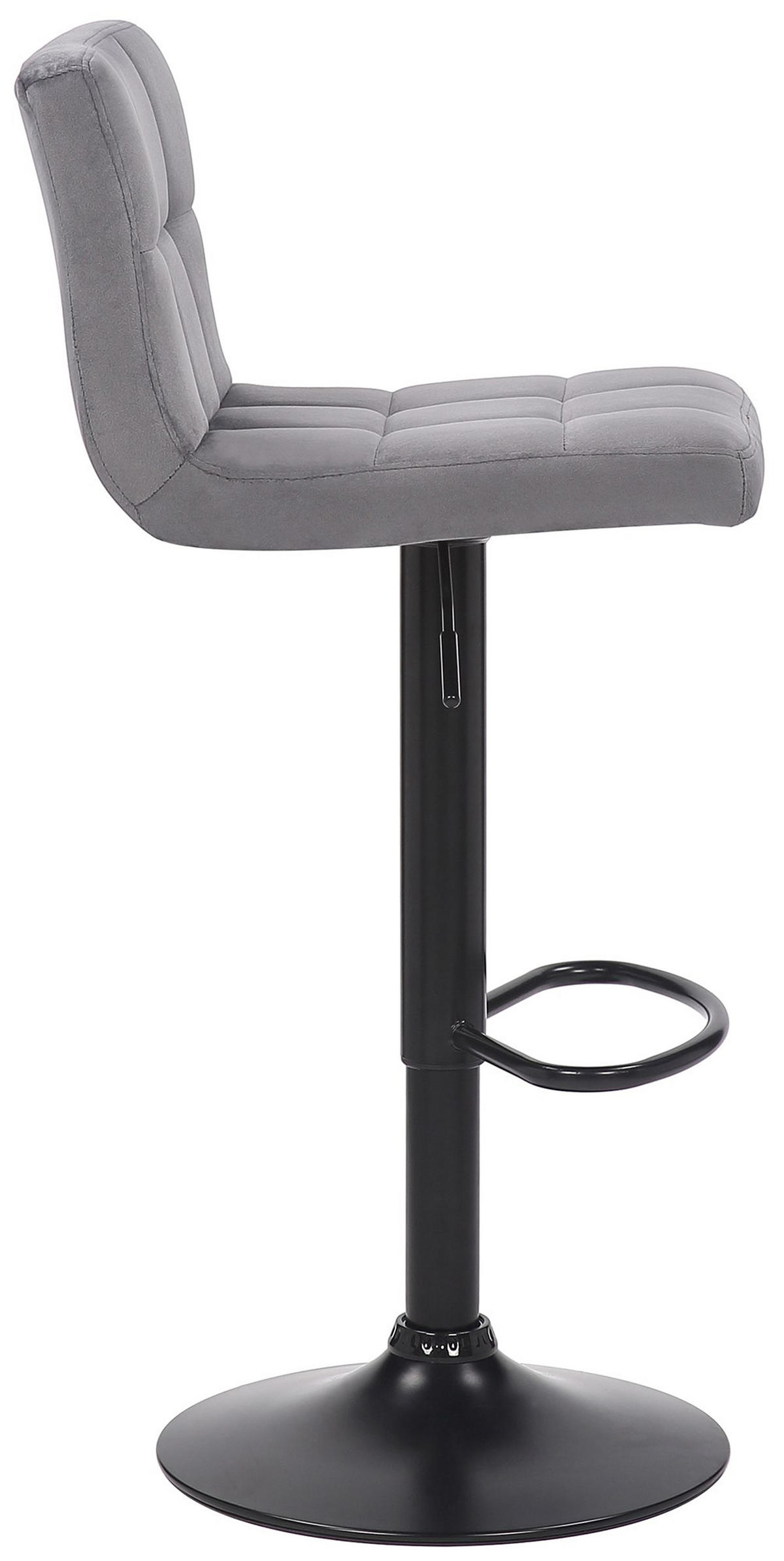 BARHOCKER 4er Set Fenai Samt grau - Schwarz/Grau, Textil/Metall (40/106/40cm) - TPFLiving