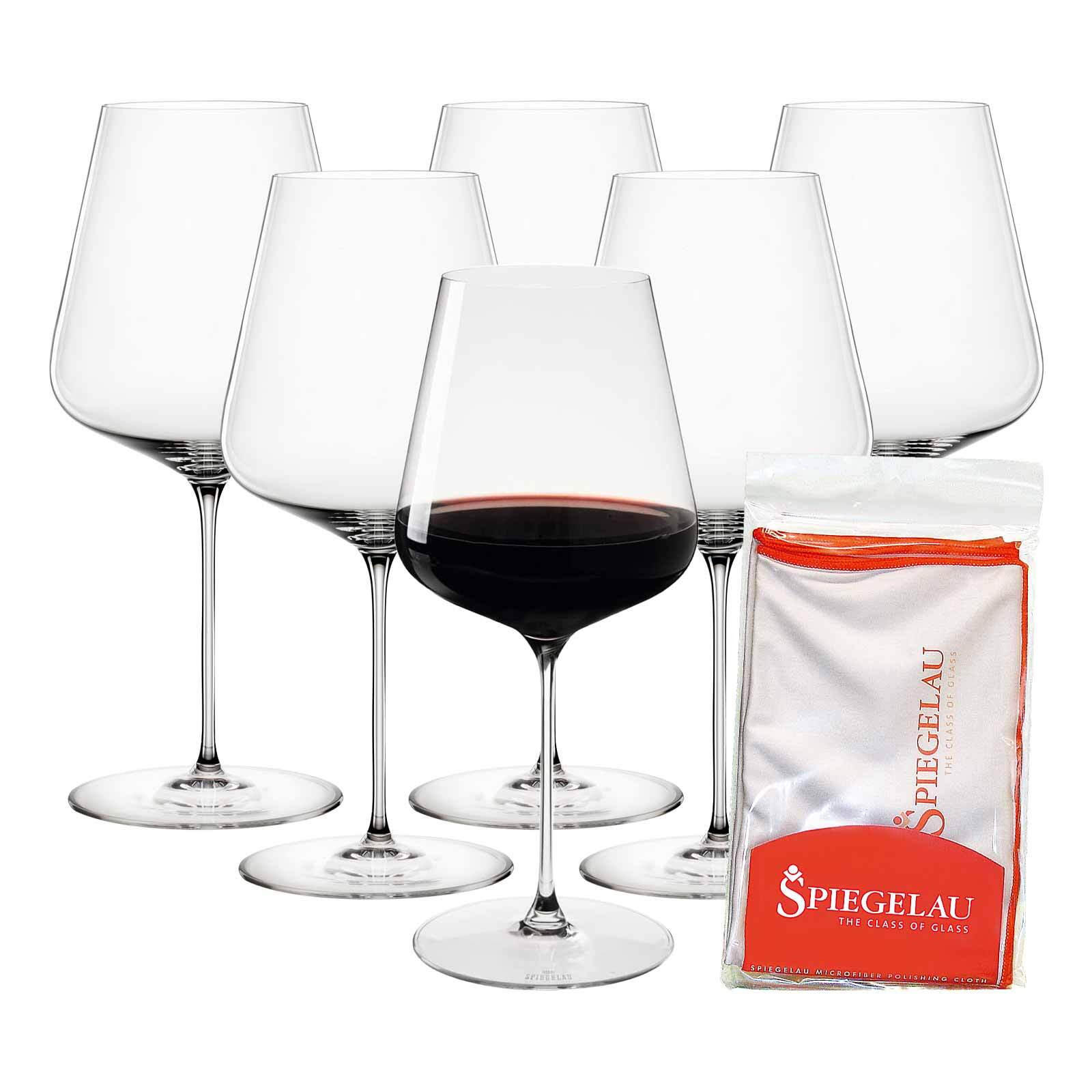 BORDEAUXGLÄSER + POLIERTUCH Definition transparent 750 ml 6er Set - Transparent, Glas (0.75L) - Spiegelau