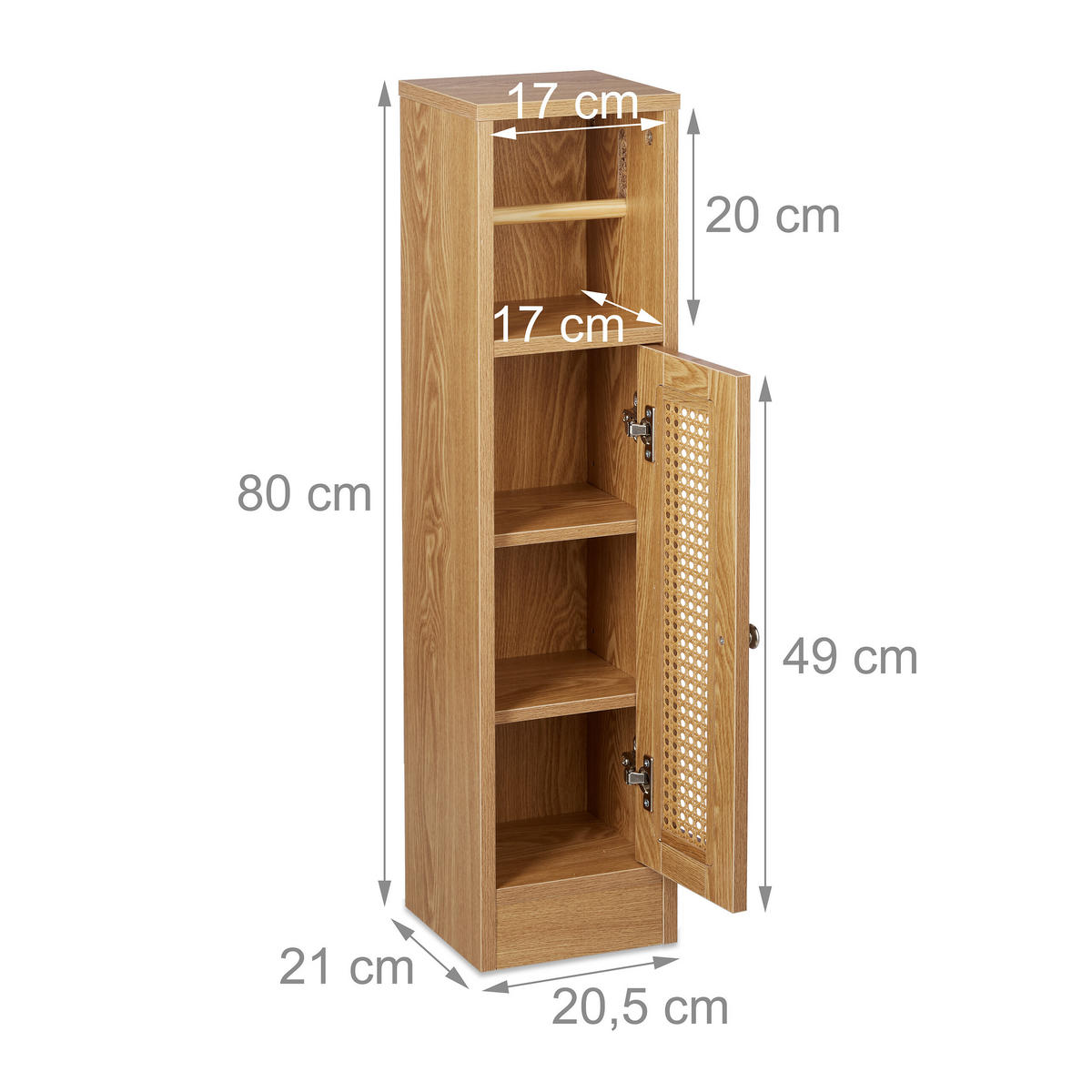 TOILETTENPAPIERHALTER - Hellbraun, Holzwerkstoff/Kunststoff (20.5/80/21cm) - Relaxdays