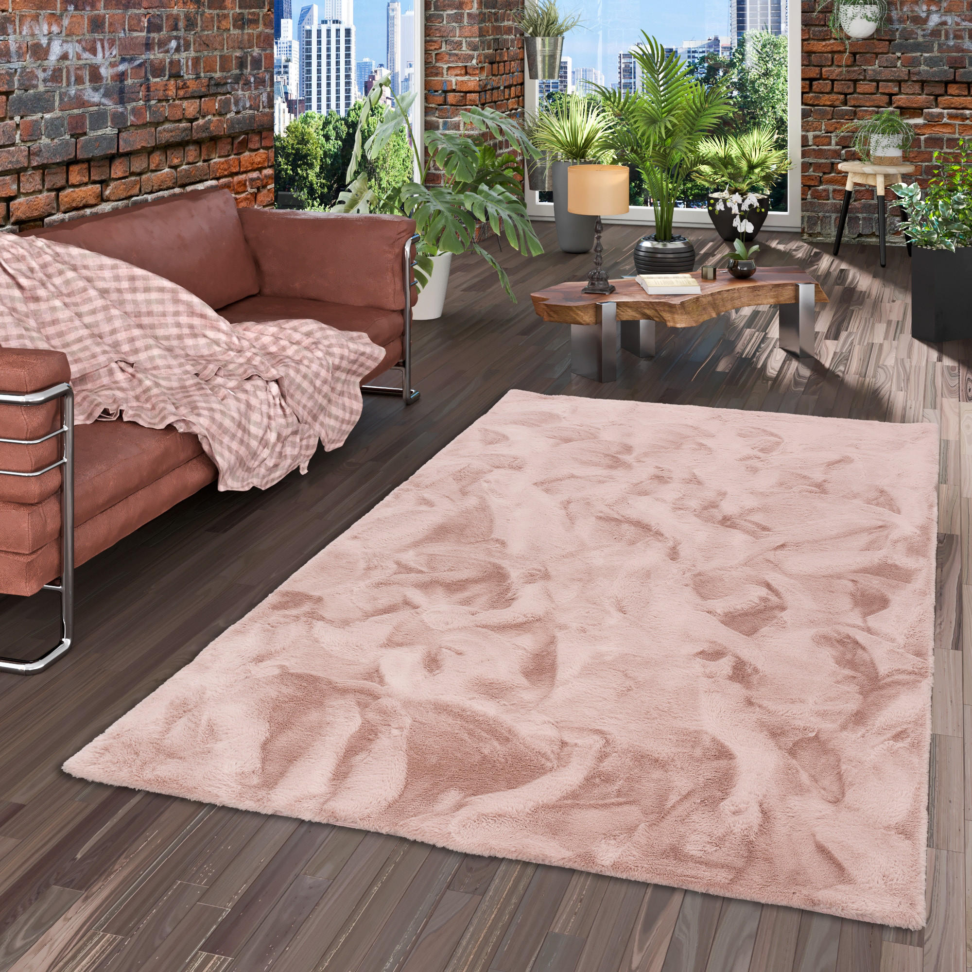 FELLTEPPICH LUXUS SUPER SOFT PLUSH - Altrosa, Textil (120/170cm) - Pergamon