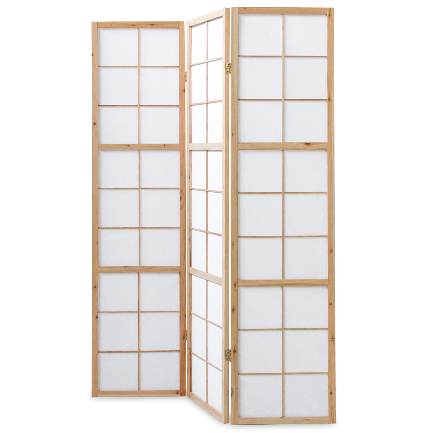 PARAVENT 3-tlg. 132/175 cm Braun Shoji - Braun, Holz (132/175/2cm) - Homestyle4u