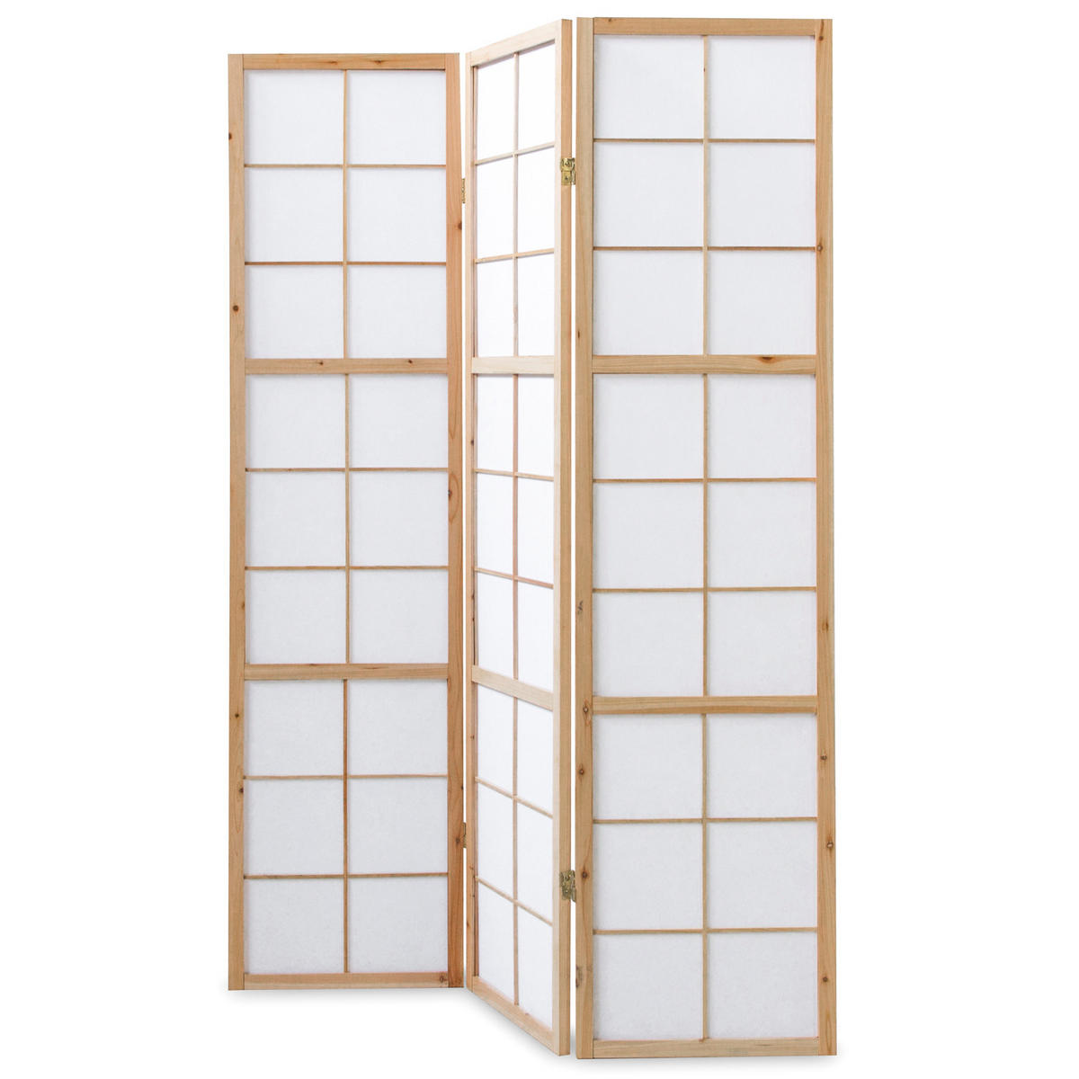 PARAVENT 3-tlg. 132/175 cm Braun Shoji - Braun, Holz (132/175/2cm) - Homestyle4u