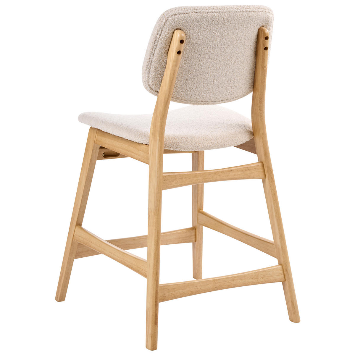 SCAUN DE BAR set de 2 bouclé maro deschis/bej Elaine - bej, material textil (53/98/62cm) - Beliani