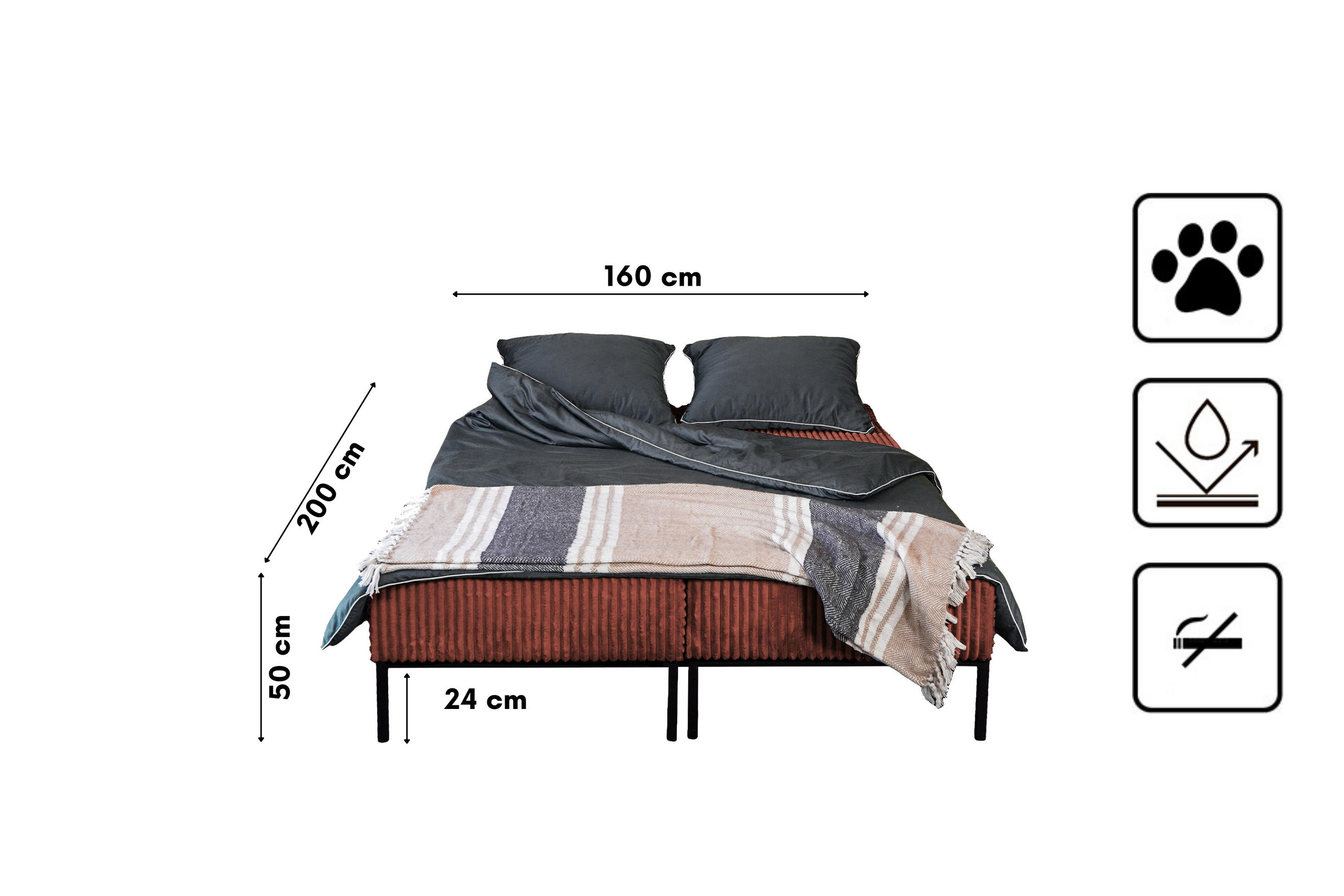 Thumbnail - Kaiser Möbel Sofa, Kupfer, Textil, einzeln stellbar,Rechteckig, 240x87x103 cm, Wohnzimmer, Sofas & Couches, Schlafsofas