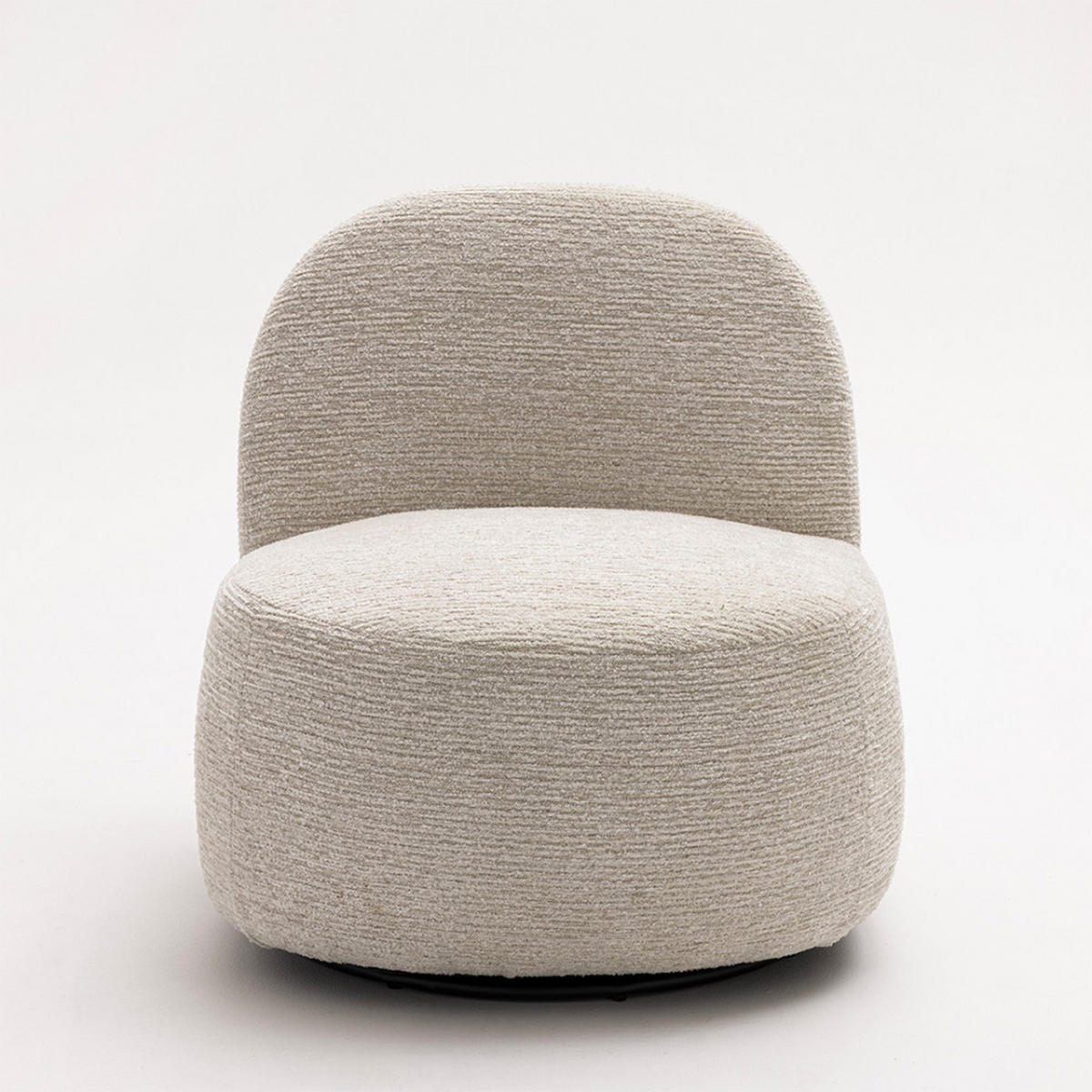 DREHSESSEL aus geripptem Chenillegewebe - Ecru - Weiß, Textil (67/69/74cm) - Drawer