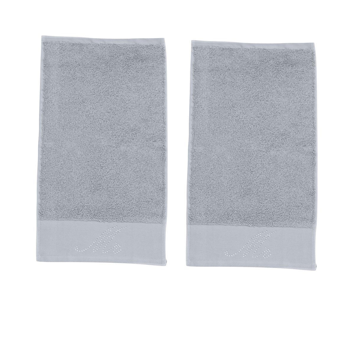 GÄSTEHANDTÜCHER Black Line Stone Mr silber 2er Set - Hellgrau, Textil (30/50cm) - done