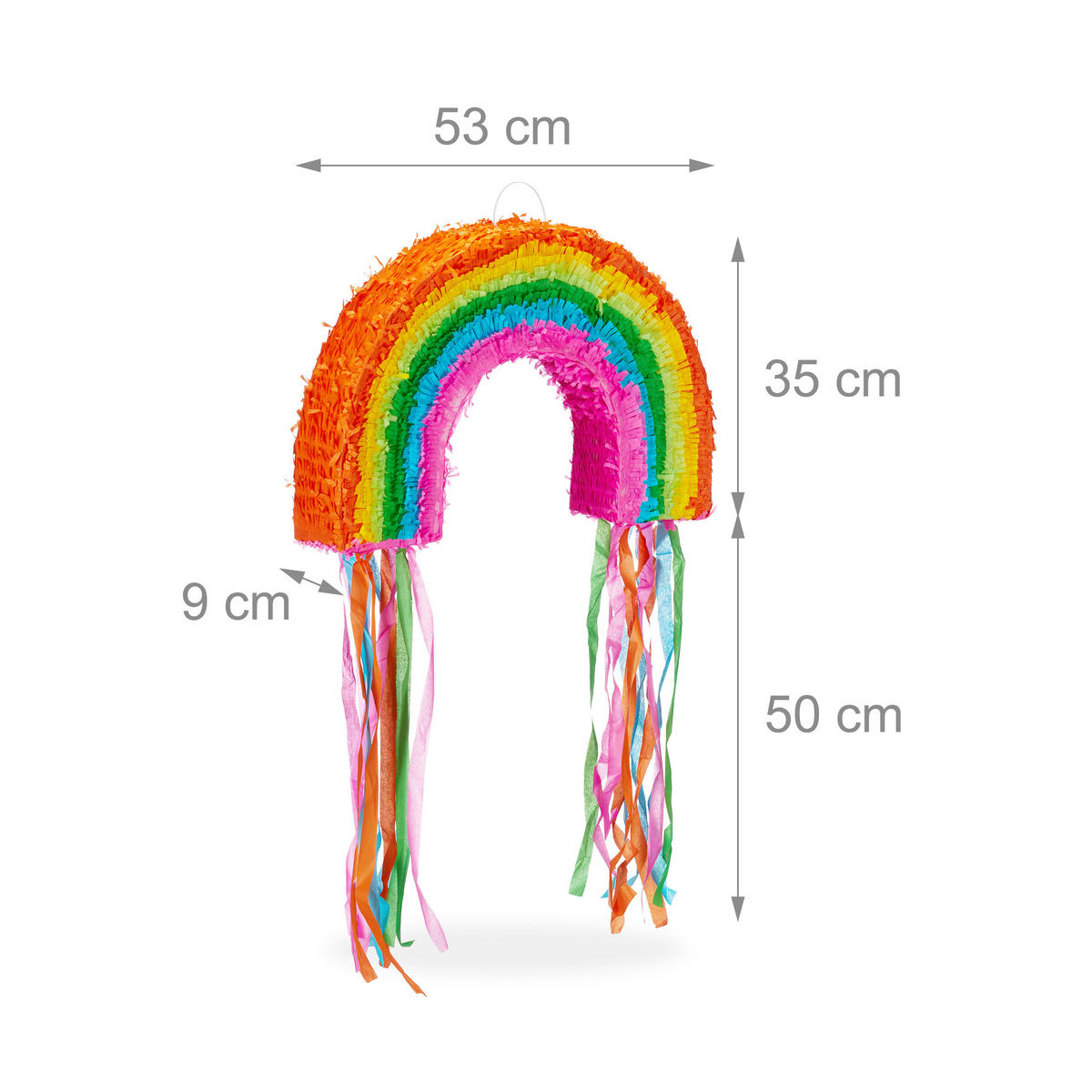 REGENBOGEN Pinata - Multicolor, Papier (53/35/9cm) - Relaxdays