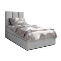 BOXBETT MEREA 80x200 cm mit Bettkasten und Matratze - Grau - Schwarz/Grau, Holz/Holzwerkstoff (80/200cm) - AX Living